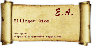 Ellinger Atos névjegykártya